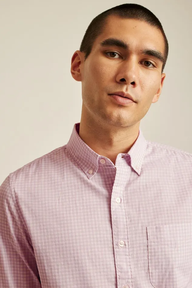 Men Business Casual Shirts Bonobos Everyday Shirt Mauve Mini Gingham