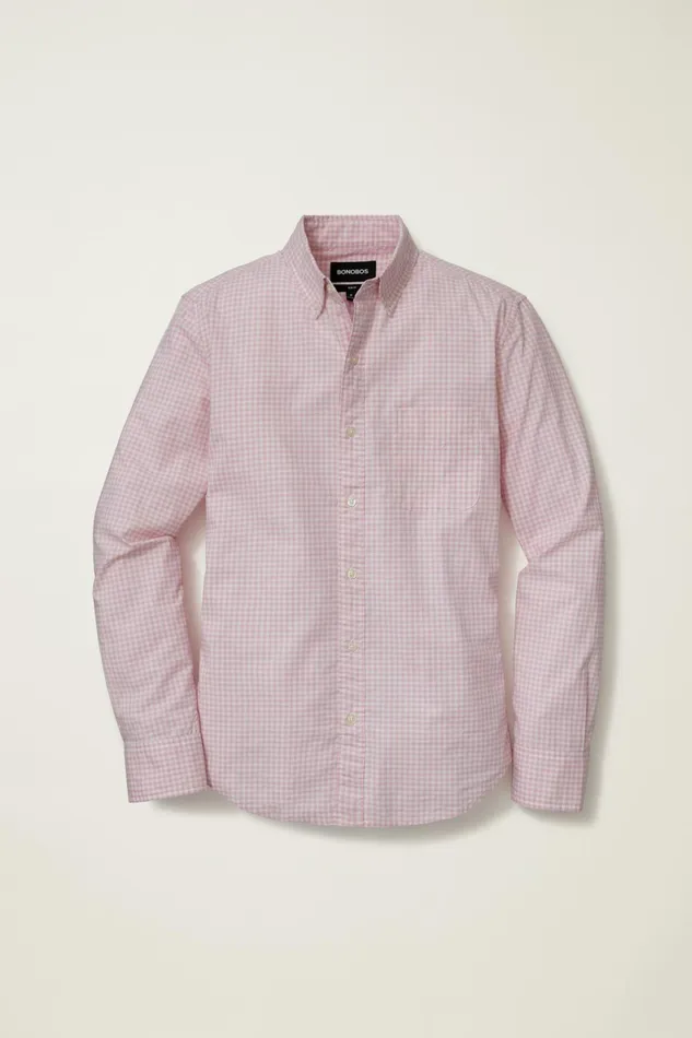 Men Business Casual Shirts Bonobos Everyday Shirt Mauve Mini Gingham