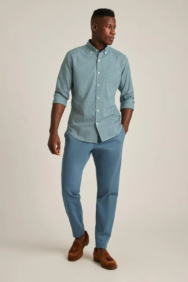 Men Business Casual Shirts Bonobos Everyday Shirt Navy Blue Gingham