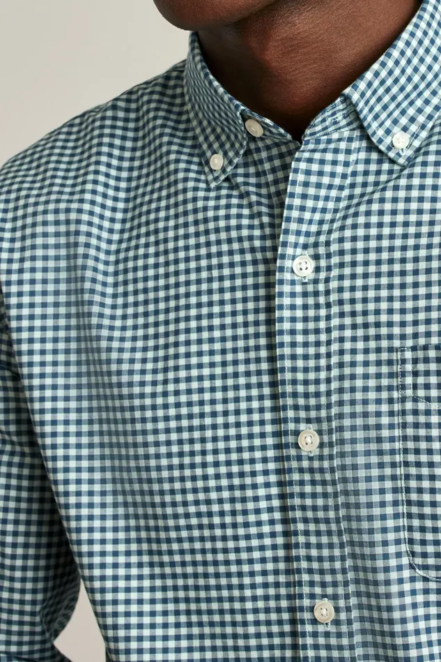 Men Business Casual Shirts Bonobos Everyday Shirt Navy Blue Gingham