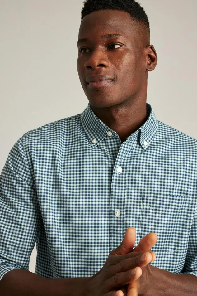 Men Business Casual Shirts Bonobos Everyday Shirt Navy Blue Gingham