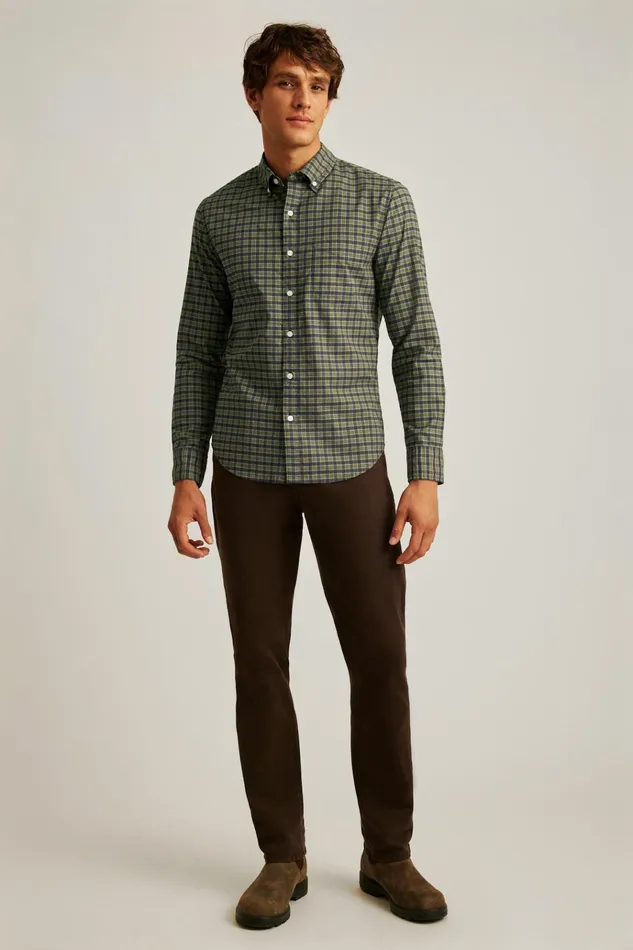 Men Business Casual Shirts Bonobos Everyday Shirt Navy Forest Plaid