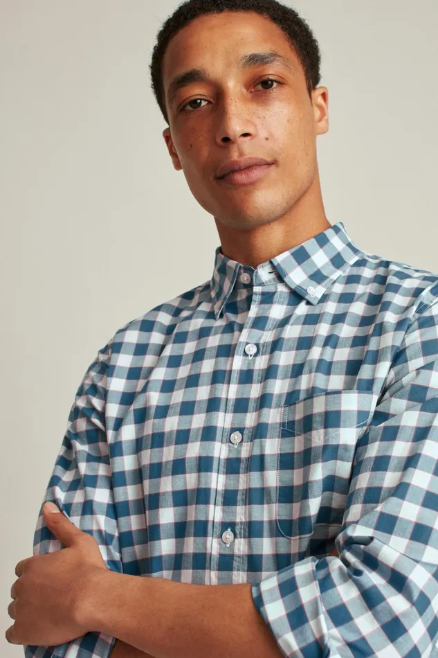 Men Business Casual Shirts Bonobos Everyday Shirt Navy Westfield Check