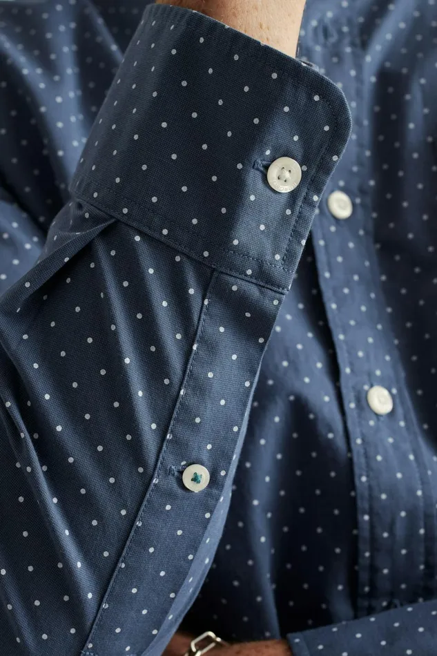 Men Business Casual Shirts Bonobos Everyday Shirt Navy White Dot