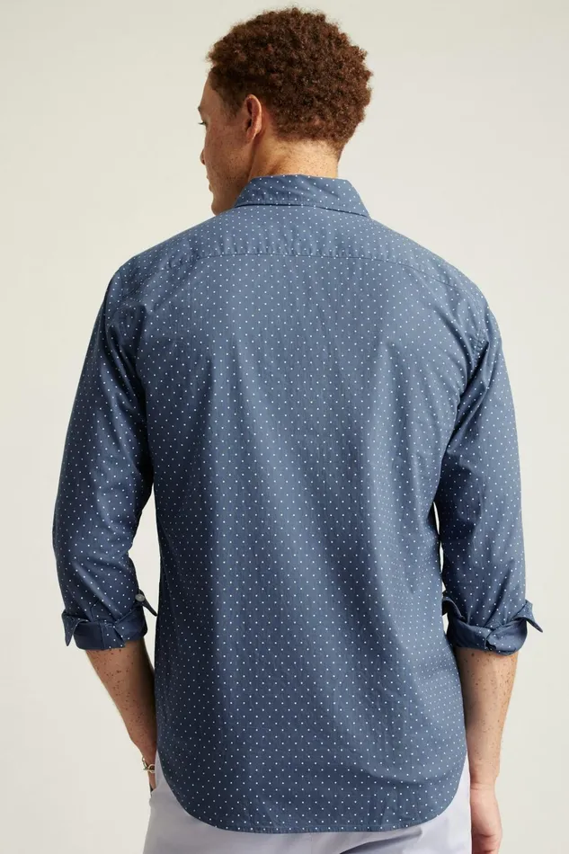 Men Business Casual Shirts Bonobos Everyday Shirt Navy White Dot