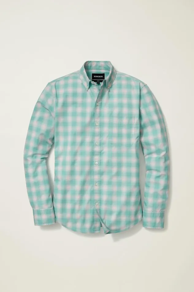 Men Business Casual Shirts Bonobos Everyday Shirt Pinkesque Plaid