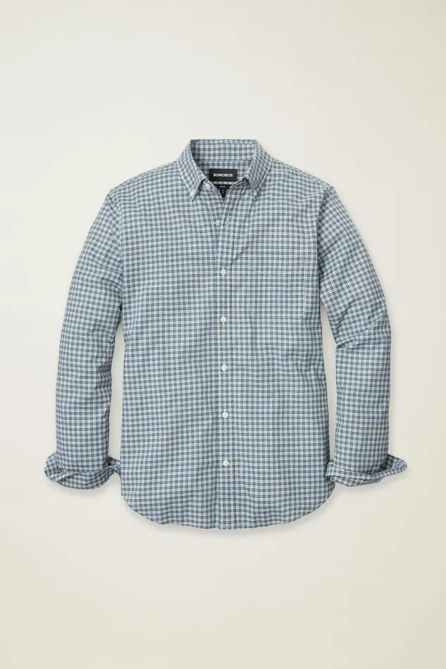 Men Business Casual Shirts Bonobos Everyday Shirt White Blue Smithtown Plaid