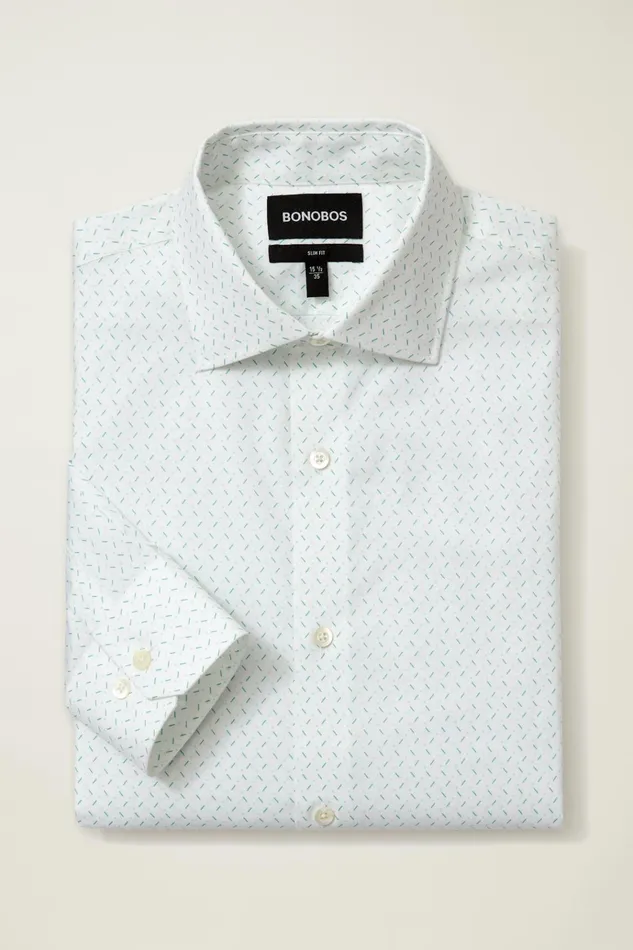 Men Business Casual Shirts Bonobos Jetsetter Stretch Dress Shirt Blue Dotted Line Geo