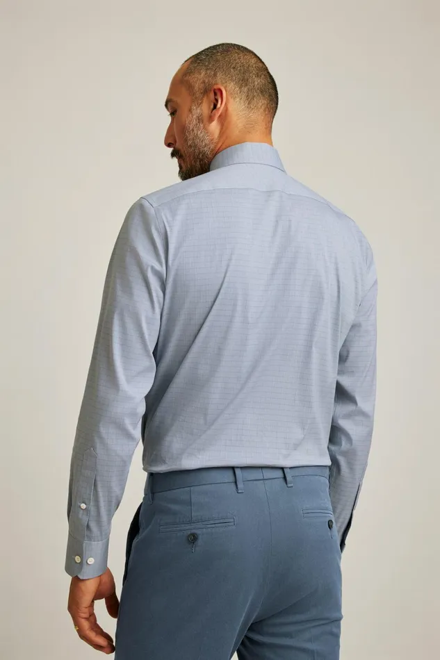 Men Business Casual Shirts Bonobos Jetsetter Stretch Dress Shirt Blue Mitcham Check