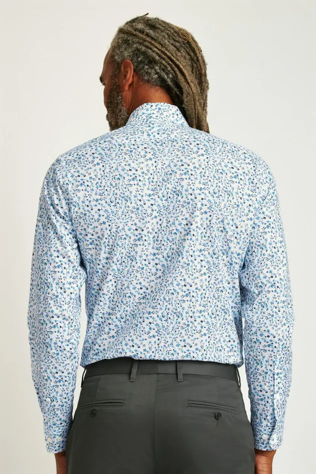 Men Business Casual Shirts Bonobos Jetsetter Stretch Dress Shirt Blue Shore Floral