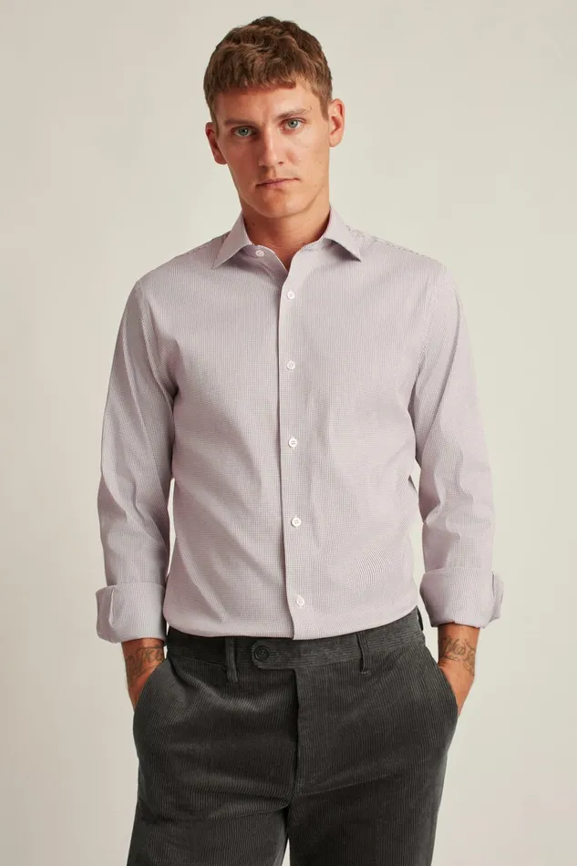 Men Business Casual Shirts Bonobos Jetsetter Stretch Dress Shirt Cranberry Graph Check