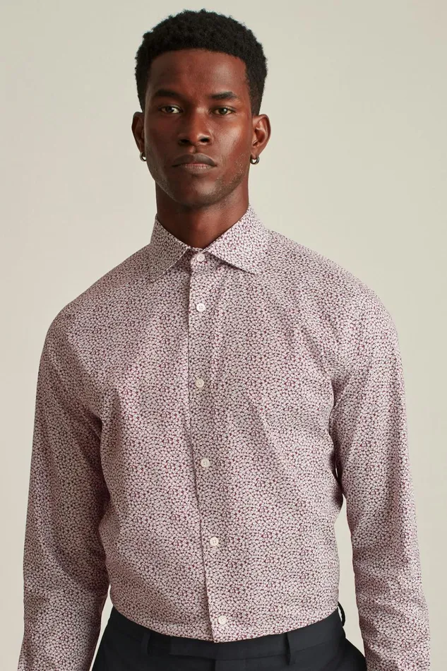 Men Business Casual Shirts Bonobos Jetsetter Stretch Dress Shirt Cranberry Montgomery Floral