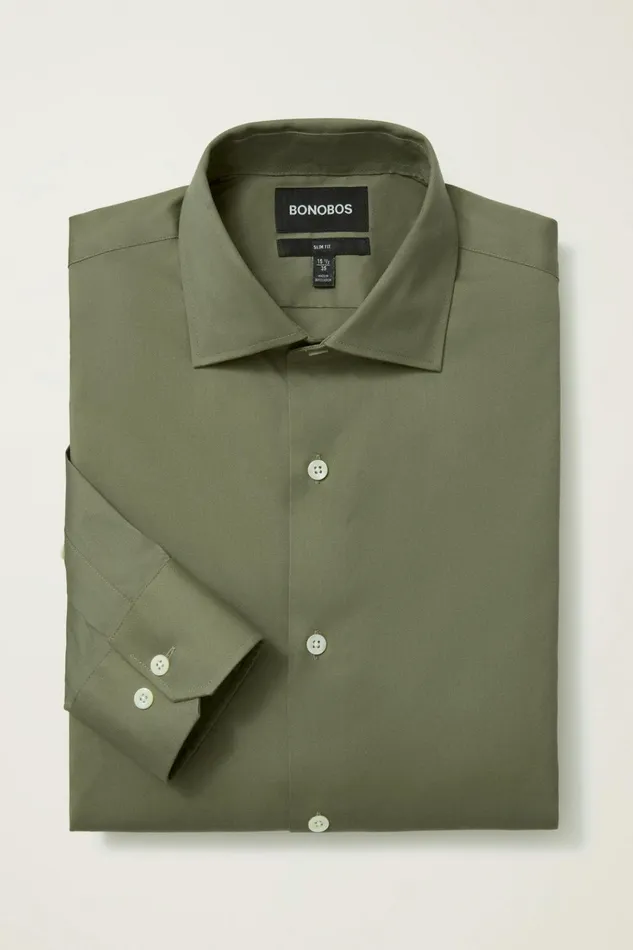 Men Business Casual Shirts Bonobos Jetsetter Stretch Dress Shirt Faded Basil