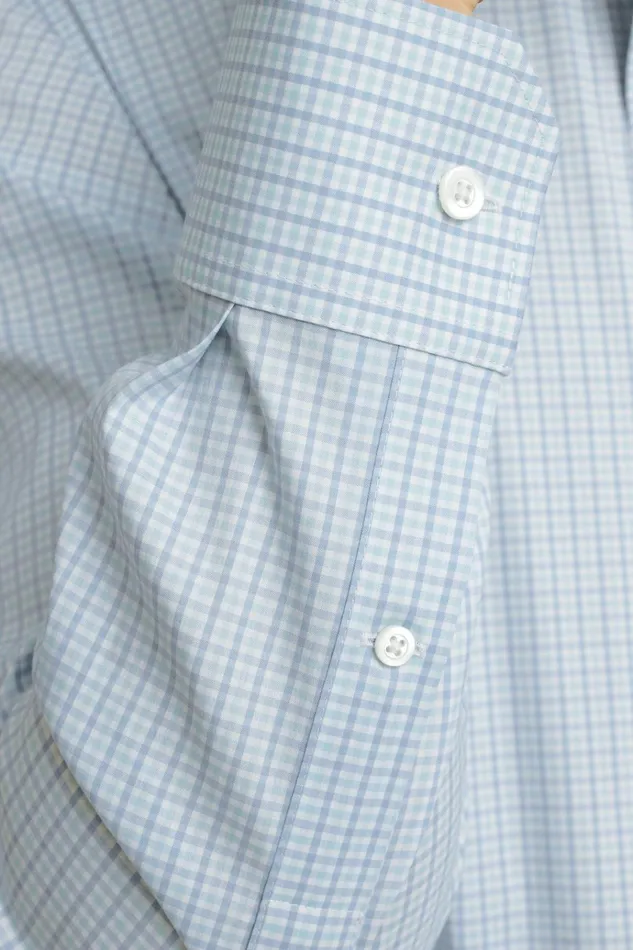 Men Business Casual Shirts Bonobos Jetsetter Stretch Dress Shirt Lake Blues Gingham