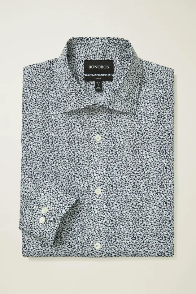 Men Business Casual Shirts Bonobos Jetsetter Stretch Dress Shirt Montgomery Blue Floral