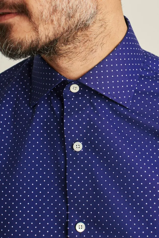 Men Business Casual Shirts Bonobos Jetsetter Stretch Dress Shirt Navy Purple Dot