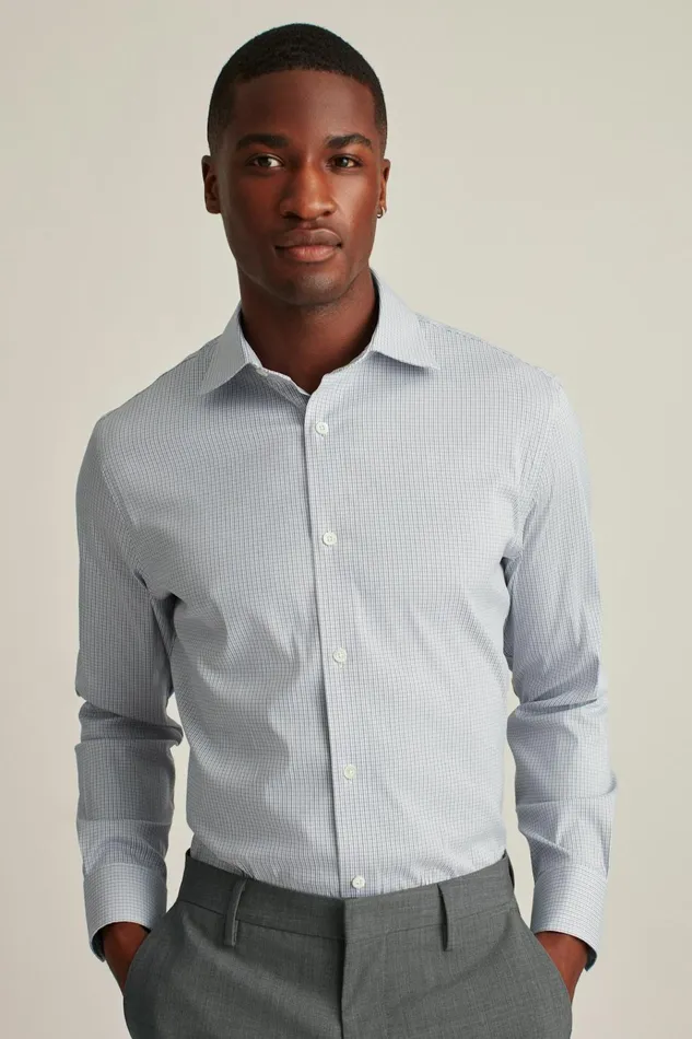 Men Business Casual Shirts Bonobos Jetsetter Stretch Dress Shirt Navy Violet Micro Plaid