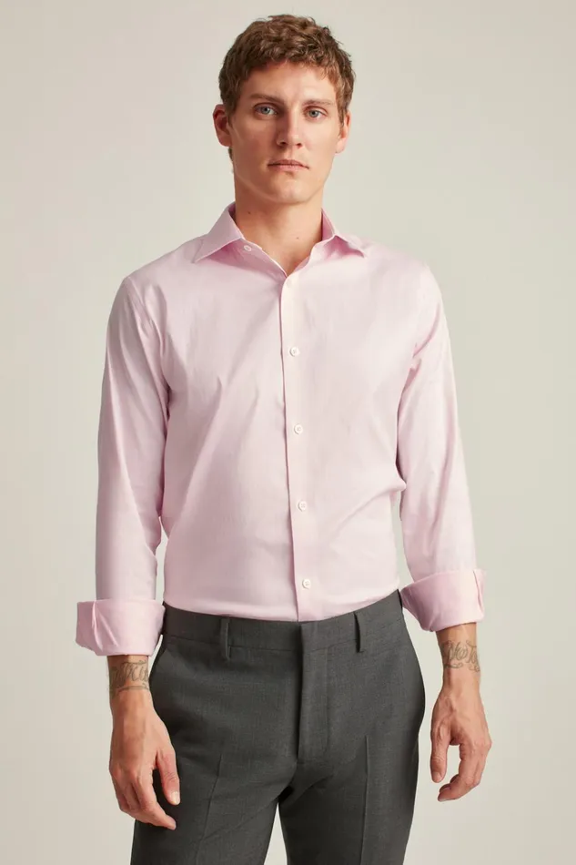 Men Business Casual Shirts Bonobos Jetsetter Stretch Dress Shirt Pink Herringbone