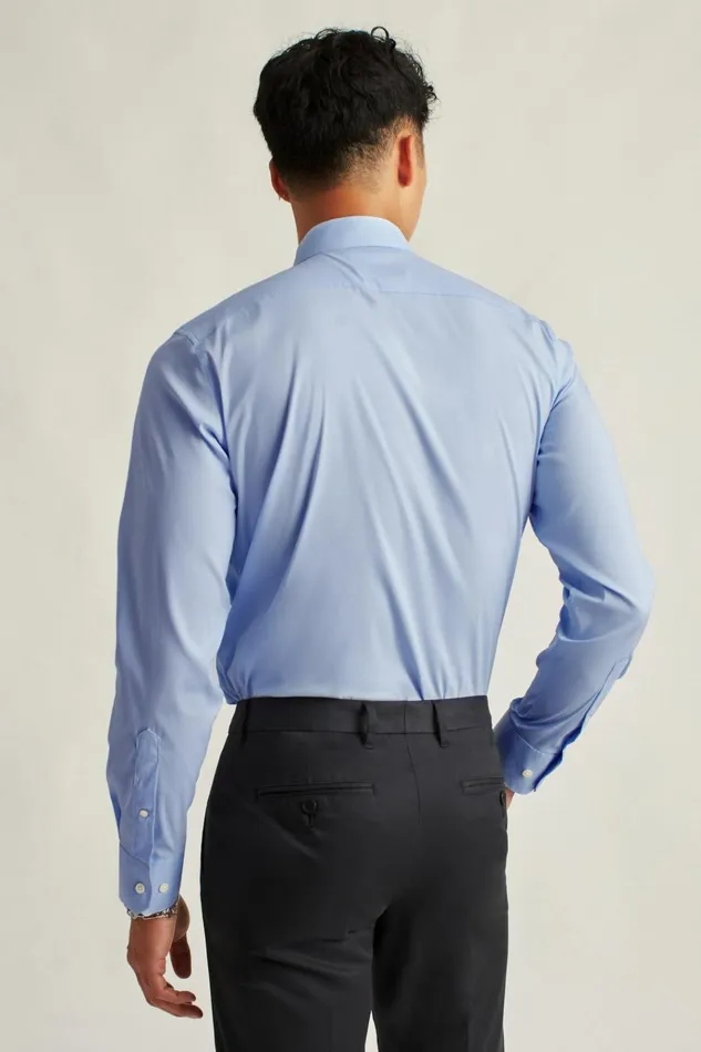 Men Business Casual Shirts Bonobos Jetsetter Stretch Dress Shirt Solid Light Blue