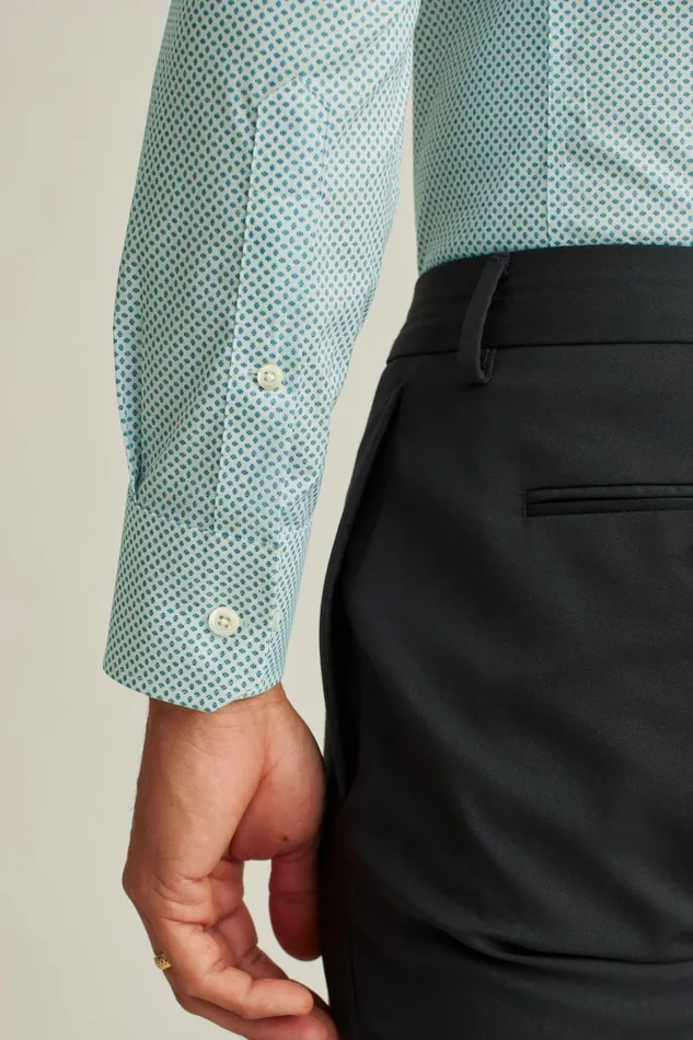 Men Business Casual Shirts Bonobos Jetsetter Stretch Dress Shirt Teal Devlin Dot