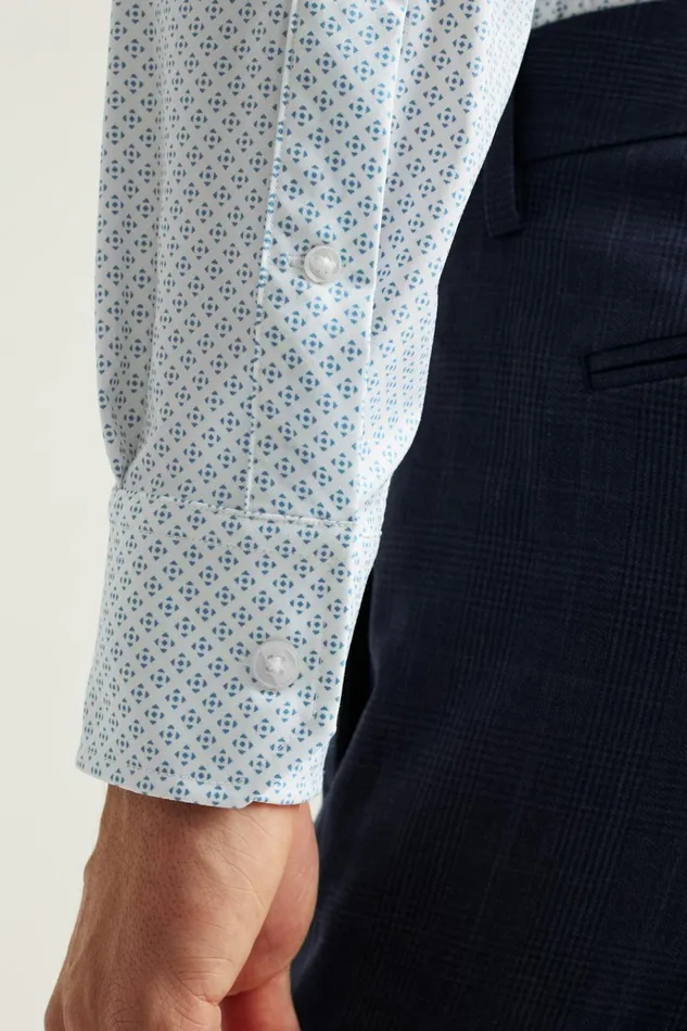 Men Business Casual Shirts Bonobos Tech Button Down Shirt Blue Prism Geo