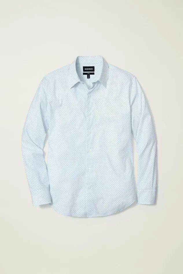 Men Business Casual Shirts Bonobos Tech Button Down Shirt Blue Prism Geo
