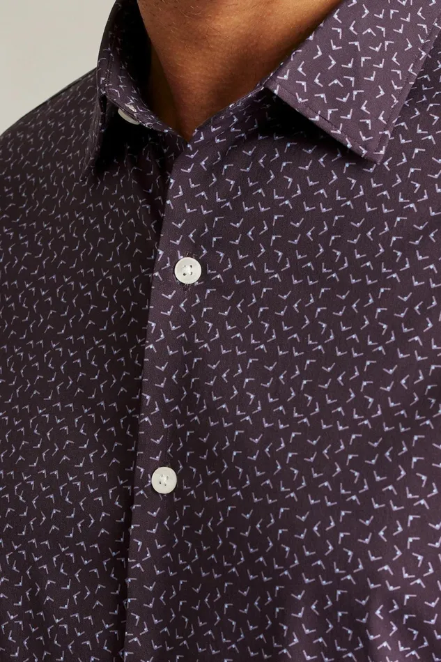 Men Business Casual Shirts Bonobos Tech Button Down Shirt Burgundy Lake Geo
