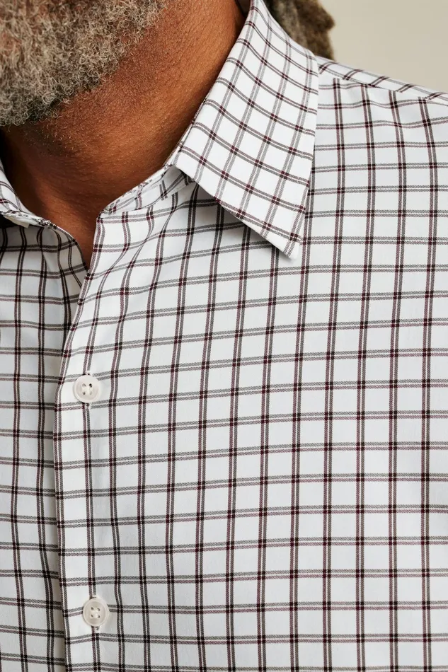 Men Business Casual Shirts Bonobos Tech Button Down Shirt Burgundy Zander Plaid
