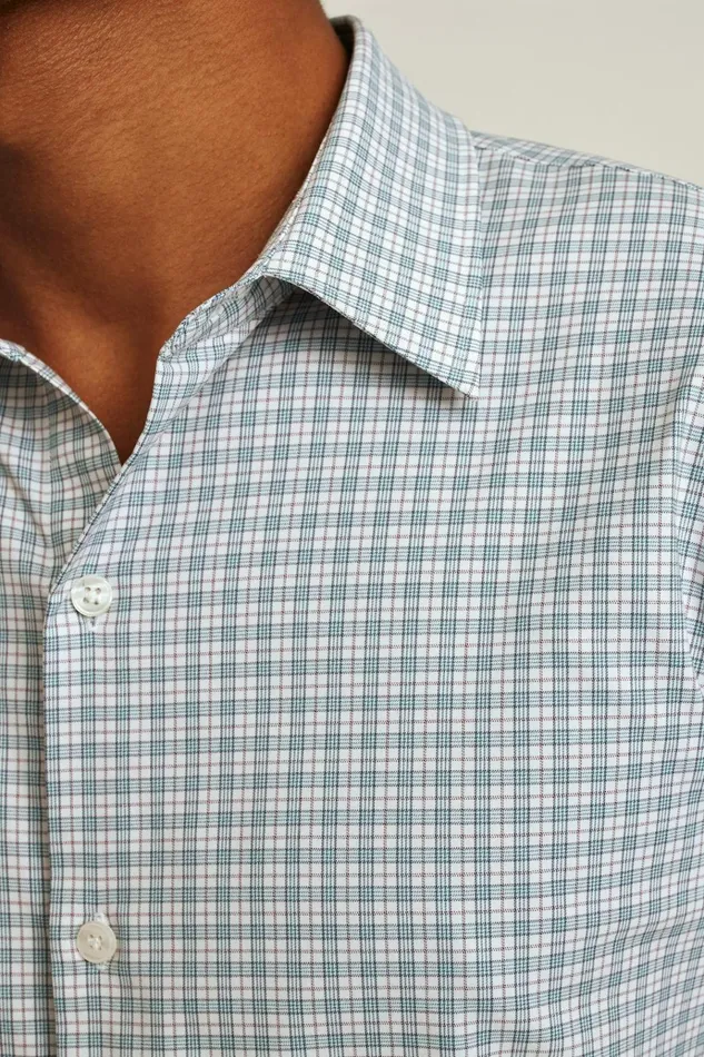 Men Business Casual Shirts Bonobos Tech Button Down Shirt Hydro Green Plaid