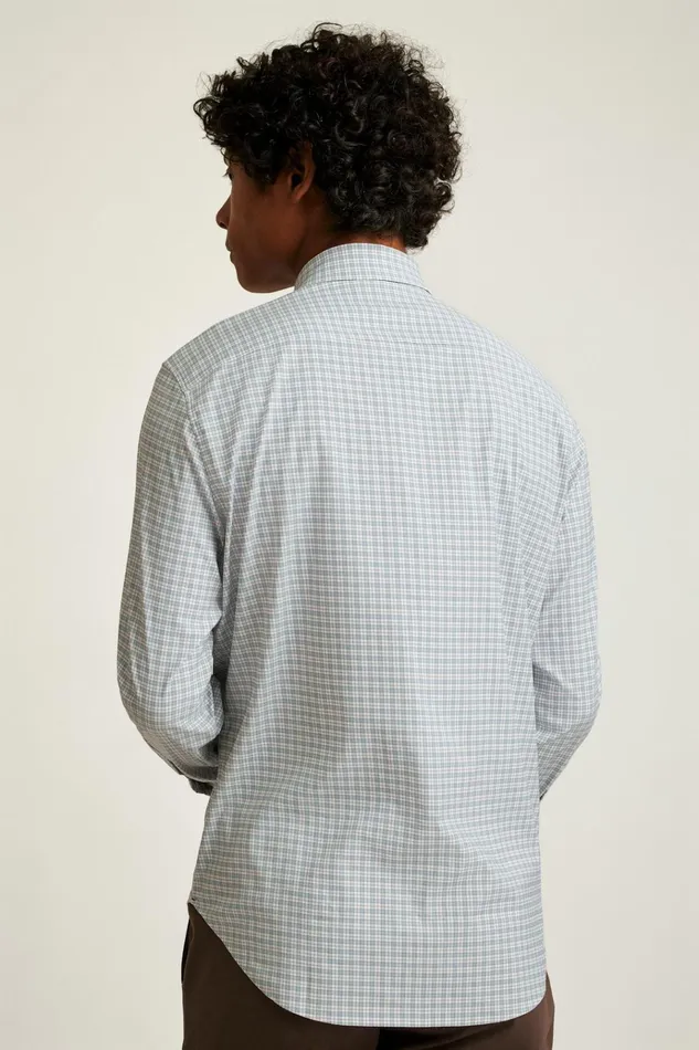 Men Business Casual Shirts Bonobos Tech Button Down Shirt Hydro Green Plaid