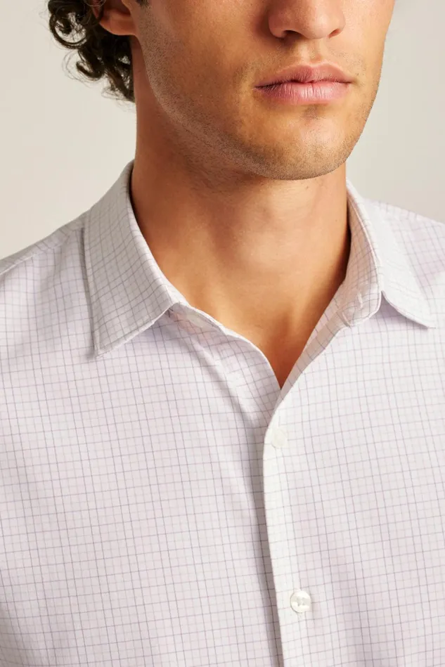 Men Business Casual Shirts Bonobos Tech Button Down Shirt Purple Check