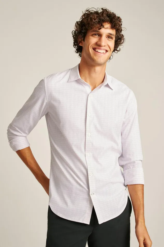 Men Business Casual Shirts Bonobos Tech Button Down Shirt Purple Check