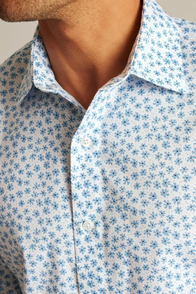 Men Business Casual Shirts Bonobos The Desk To Dinner Shirt Blue Bernard Floral