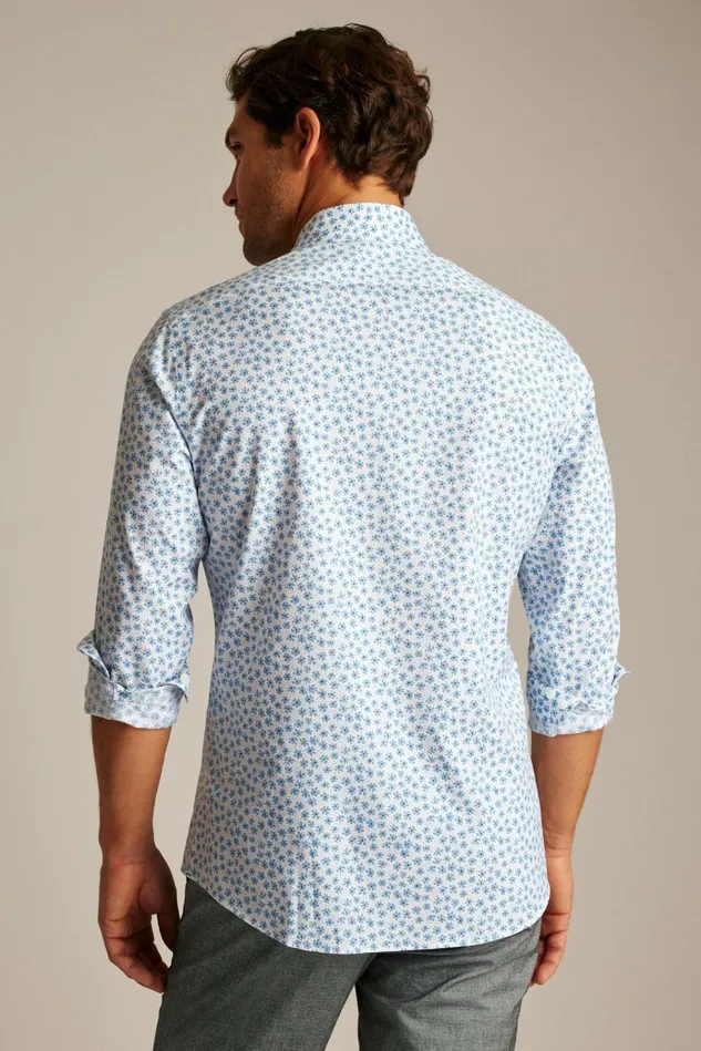 Men Business Casual Shirts Bonobos The Desk To Dinner Shirt Blue Bernard Floral
