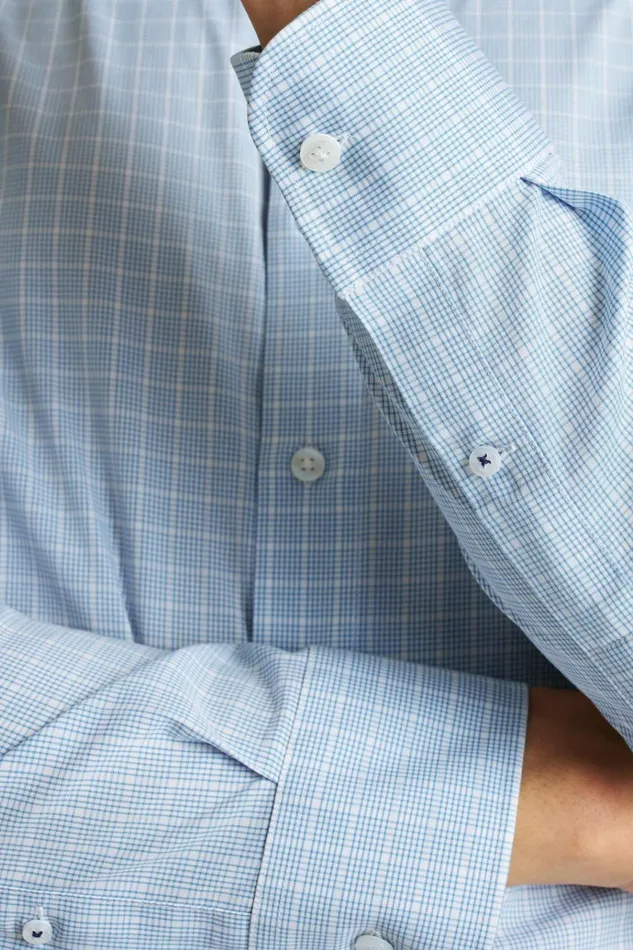 Men Business Casual Shirts Bonobos The Desk To Dinner Shirt Blue Edison Plaid
