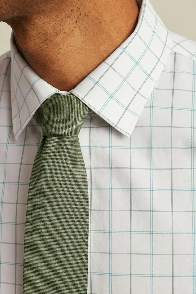 Men Business Casual Shirts Bonobos The Desk To Dinner Shirt Blue Green Windowpane