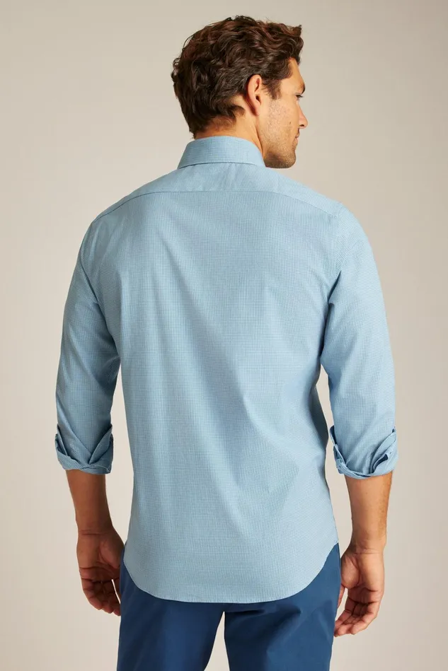 Men Business Casual Shirts Bonobos The Desk To Dinner Shirt Blue Weymouth Plaid