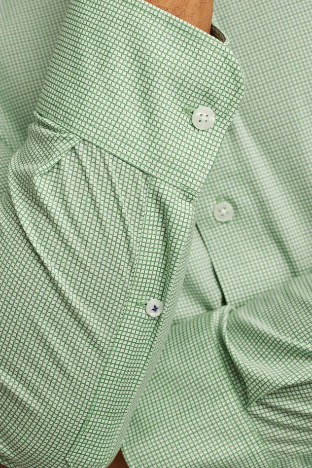 Men Business Casual Shirts Bonobos The Desk To Dinner Shirt Green Paradise Geo