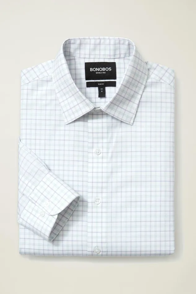 Men Business Casual Shirts Bonobos The Desk To Dinner Shirt Lilac Blue Plaid