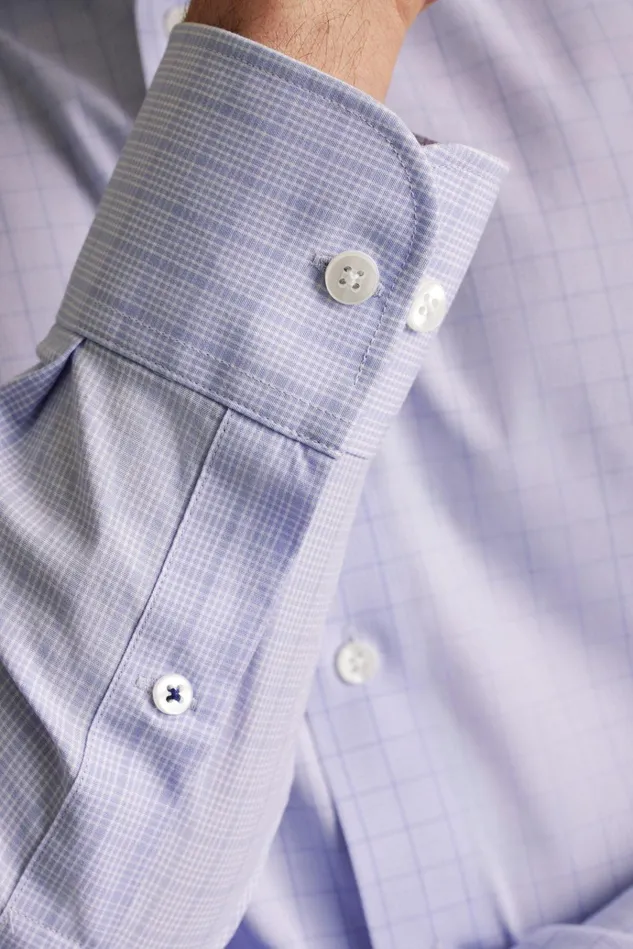 Men Business Casual Shirts Bonobos The Desk To Dinner Shirt Periwinkle Edison Plaid