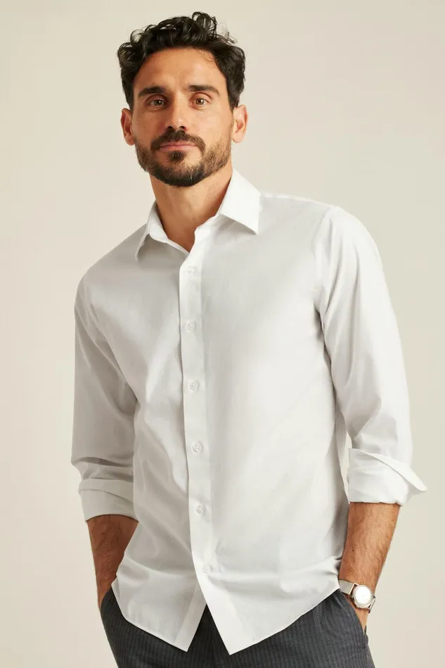 Men Business Casual Shirts Bonobos The Desk To Dinner Shirt White Textured Geo
