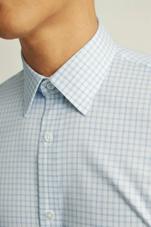 Men Business Casual Shirts Bonobos Weekday Warrior Dress Shirt Blue And Grey Plaid