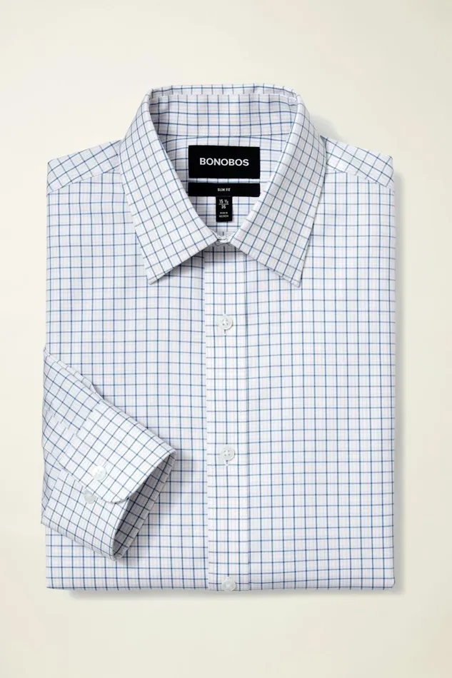 Men Business Casual Shirts Bonobos Weekday Warrior Dress Shirt Blue Pink Plaid