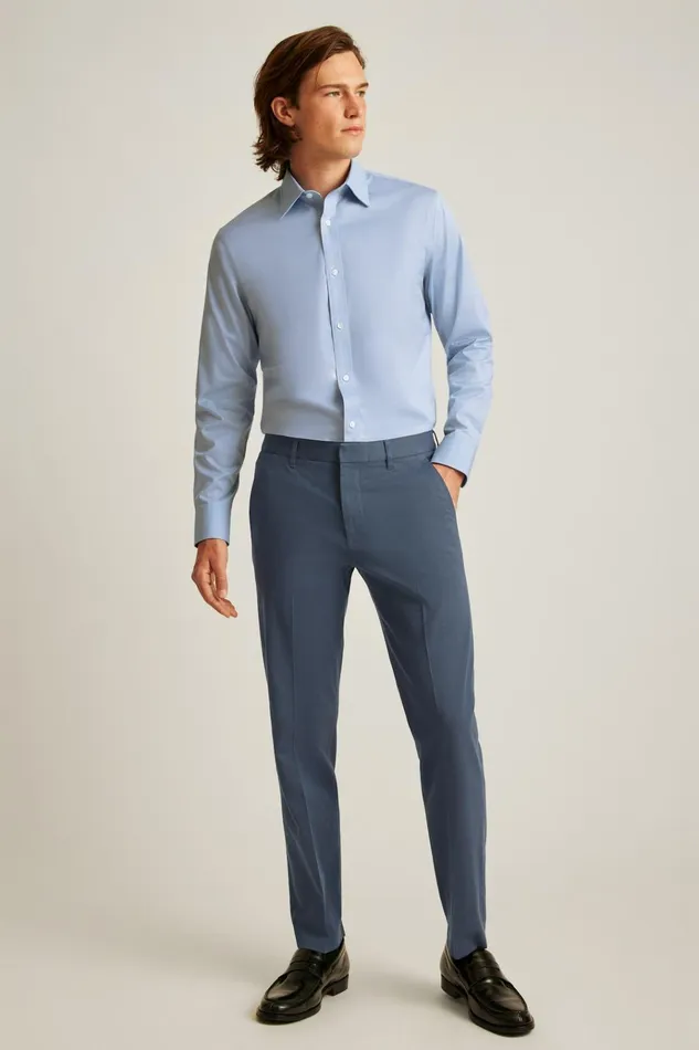 Men Business Casual Shirts Bonobos Weekday Warrior Dress Shirt Blue Serenity