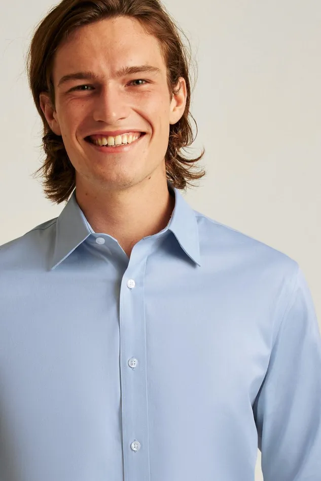Men Business Casual Shirts Bonobos Weekday Warrior Dress Shirt Blue Serenity