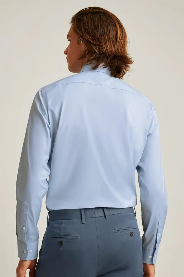 Men Business Casual Shirts Bonobos Weekday Warrior Dress Shirt Blue Serenity