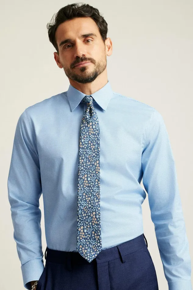 Men Business Casual Shirts Bonobos Weekday Warrior Dress Shirt Bright Blue Puppytooth