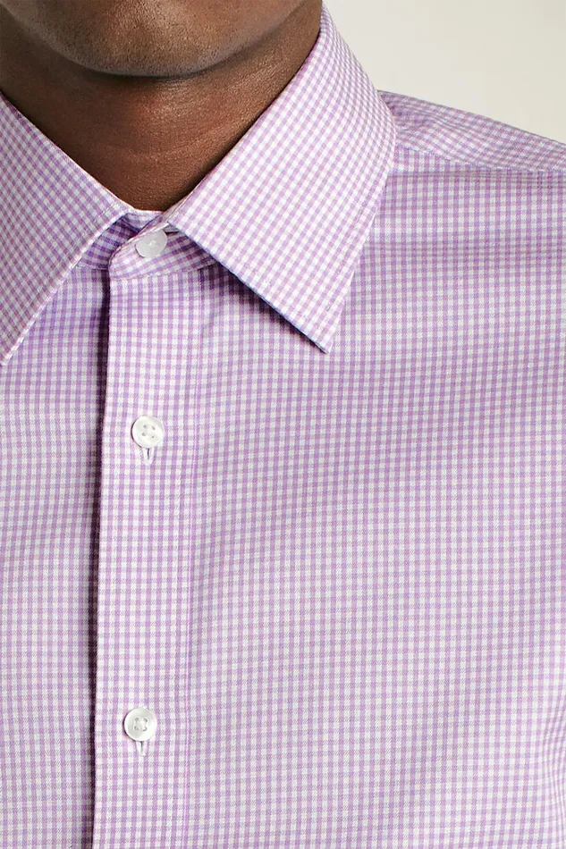 Men Business Casual Shirts Bonobos Weekday Warrior Dress Shirt Purple Perry Check