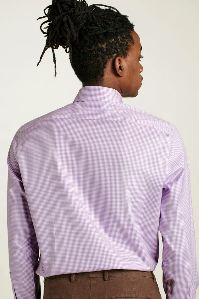 Men Business Casual Shirts Bonobos Weekday Warrior Dress Shirt Purple Perry Check