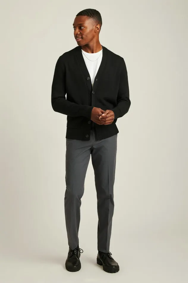 Men Cardigan Sweaters Bonobos Cotton Cardigan Black